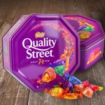 Quality Street Nestle, extra-large metal cans of various flavors of chocolate and toffee (2 boxes)