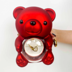 Cute Teddy Bear with Preserved Rose - A Real Rose Flower in Bear with Elegant Gift Box - Romantic Gift for Her (Red) - Image 5